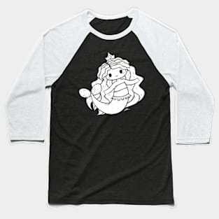 Cute Mermaid Illustration Baseball T-Shirt